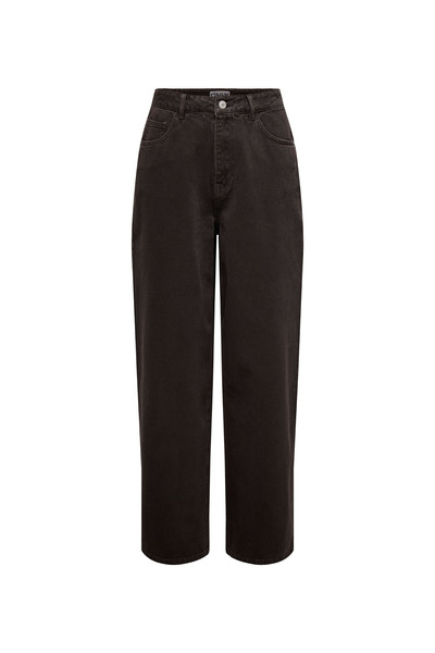 ONLY Kahverengi Kadın Rahat Denim Pantolon ONLSOLLA MW RELAXED COL PANT PNT