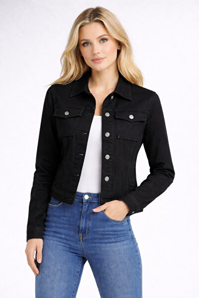 JEANS STAR Kadın Siyah Denim Ceket