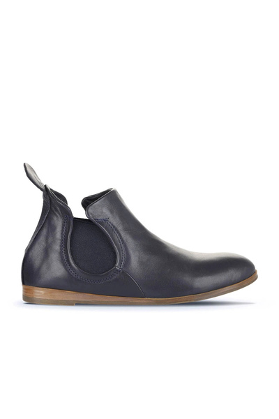 Bueno Shoes Cizme plate de damă din piele albastru marin 01wp1602