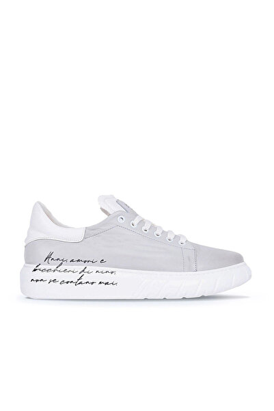 BUENO Shoes Gray Leather Men's Sports Shoes 01Mr4804