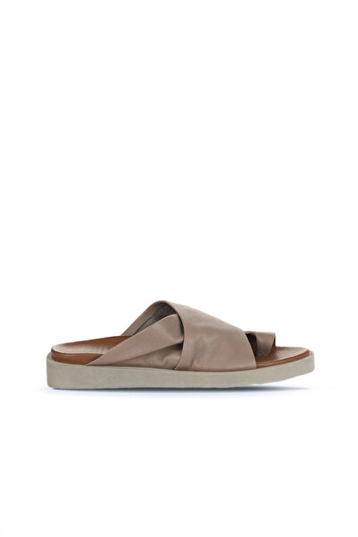 BUENO Flip-flops de damă din piele gri 01ws2809