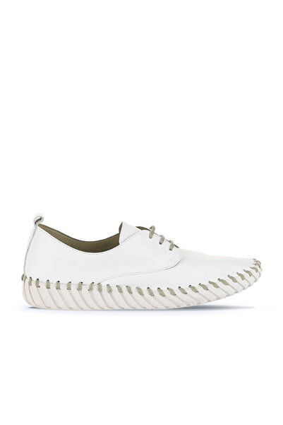 BUENO Shoes Haki Deri Kadın Düz Ayakkabı 01wq0200