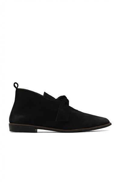 Bueno Shoes Cizme plate de damă din nubuc negru 01wd3702