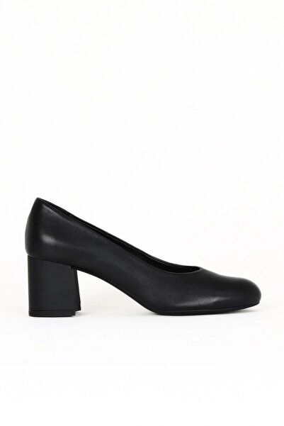 Bueno Shoes Black Leather Women's Heeled Shoes 01We5700