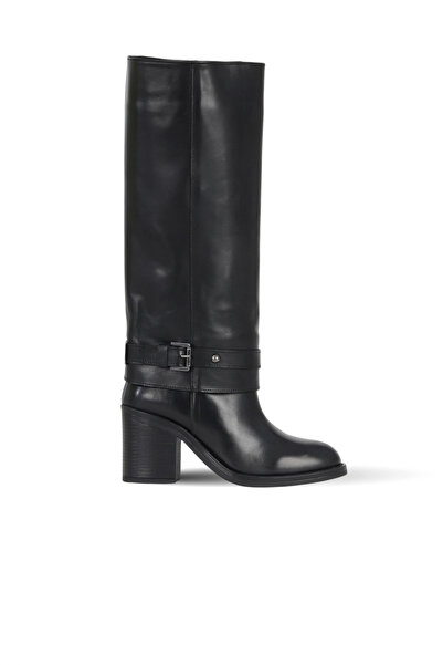 Bueno Shoes حذاء بكعب نسائي من الجلد الأسود من Shirinkle 39wc5254