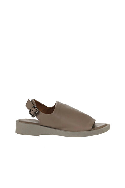 Bueno Shoes Gray Leather Women's Flat Sandals 01Wy2917