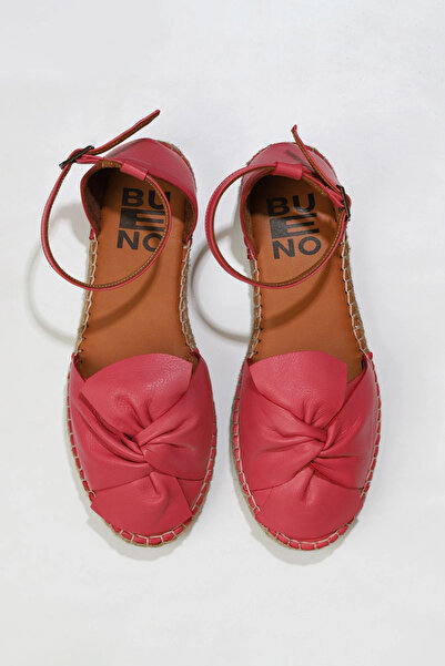 Bueno Shoes Sandale espadrille de damă din piele fucsia 01ws1807