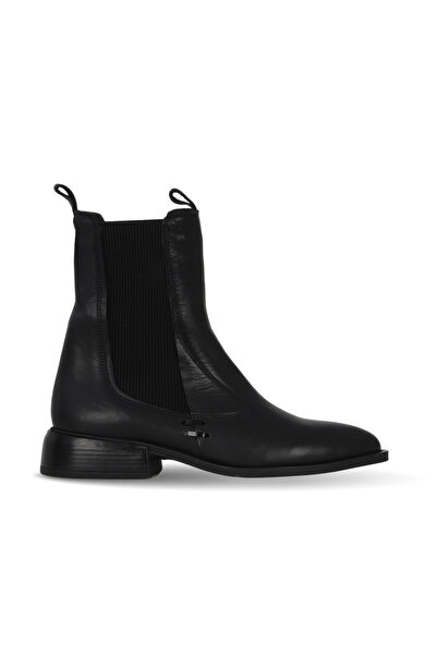Bueno Shoes Black Leather Women's Flat Boots 01Wf3500