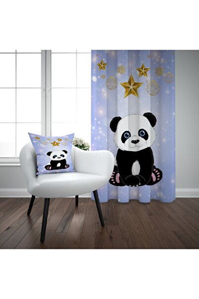 EVSEHOMES Cortina de fundal cu o singură aripă pentru camera copiilor Panda d...