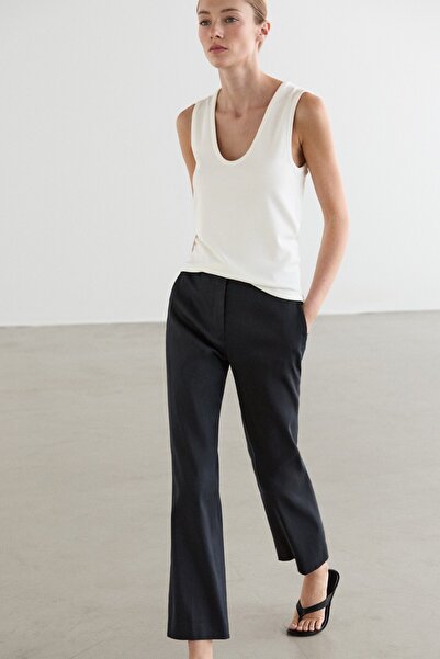 Massimo Dutti Keten karışımlı straight fit pantolon