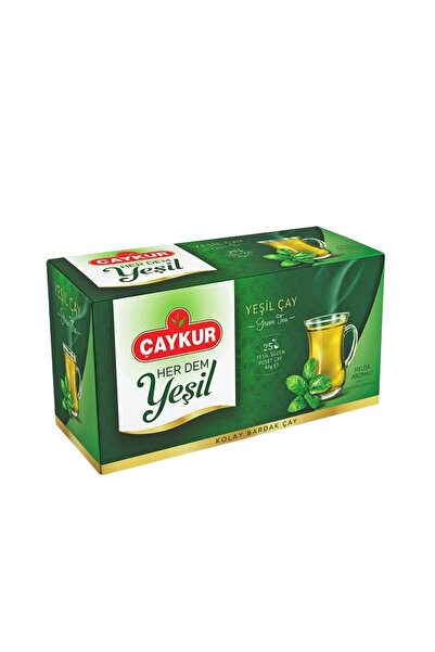 Çaykur Herdem Yeşil Çay Süzen Poşet Melisalı 1,6 gr 25 Adet (Net 40gr)
