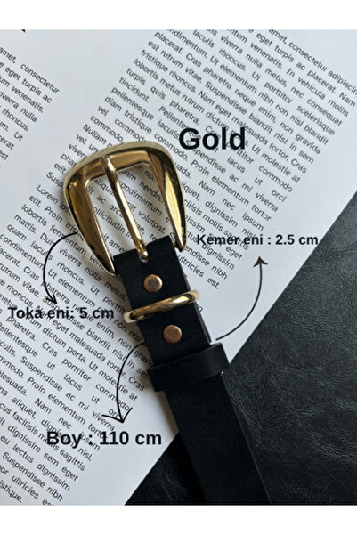 LİA KEMER Jewel Düz Desenli Süet Kadın Gold Tokalı Kemer Ceket Kemeri Elbise ...