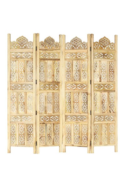 Concept Paravan cameră sculptat manual 4 panouri 160x165 cm mango