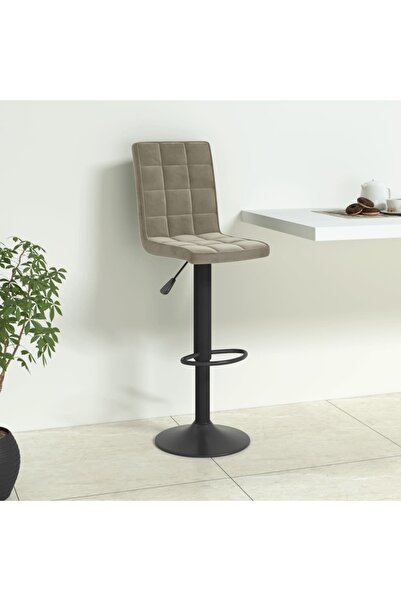 Concept Scaun de bar, gri deschis, catifea