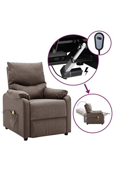 Concept Fotoliu de masaj rabatabil electric, gri taupe, textil