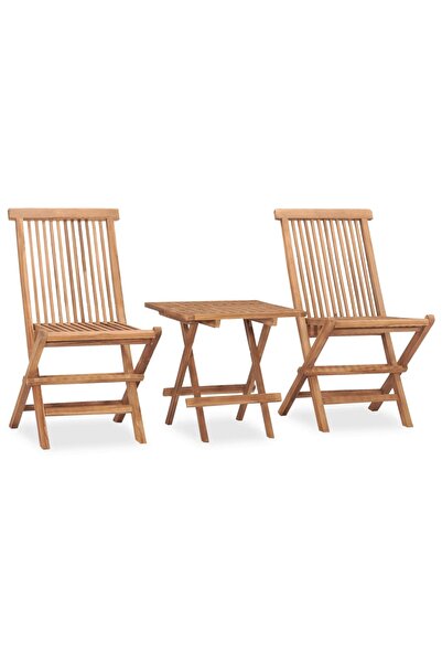 Concept Set mobilier de exterior pliabil, 3 piese, lemn masiv tec