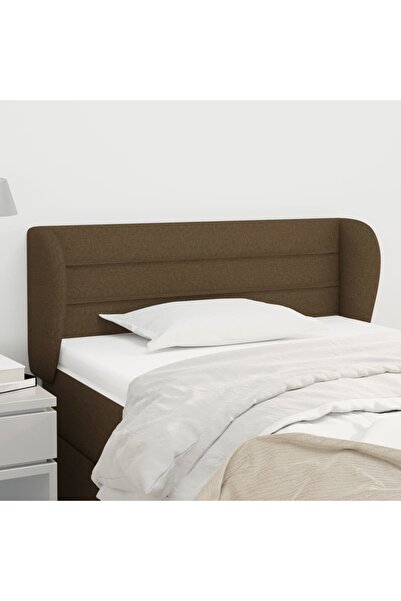 Concept Tăblie de pat cu aripioare maro închis 93x23x78/88 cm textil