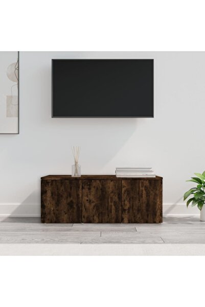 Concept Comodă TV, stejar fumuriu, 80x34x30 cm, lemn prelucrat