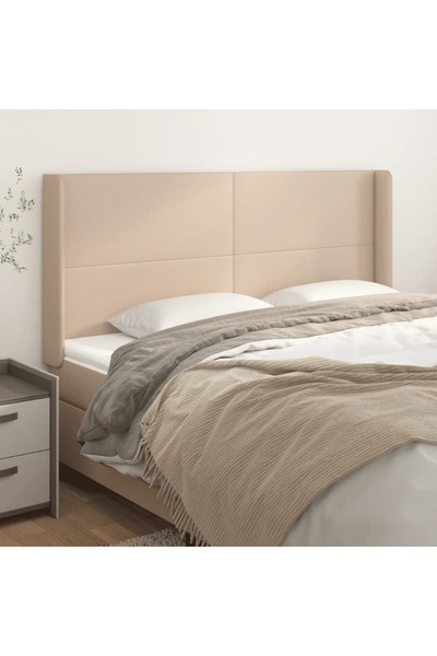 Concept Tăblie pat cu aripioare, cappuccino,183x16x118/128 cm piele