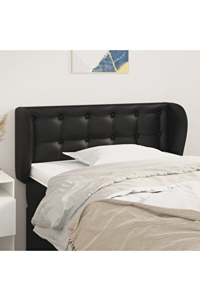 Concept Tăblie de pat cu aripioare negru 103x23x78/88cm piele ecologică