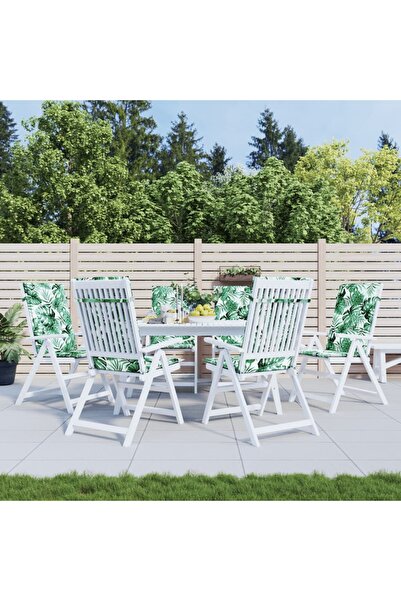 Concept Perne de scaun spătar înalt, 6 buc., model frunze, textil