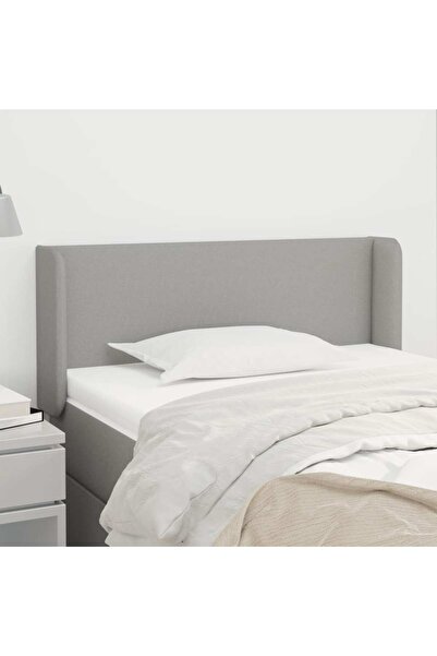 Concept Tăblie de pat cu aripioare gri deschis 103x16x78/88 cm textil