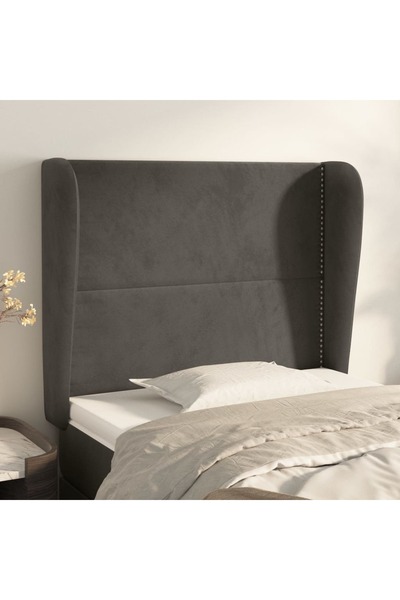 Concept Tăblie de pat cu aripioare gri închis 103x23x118/128 cm catifea