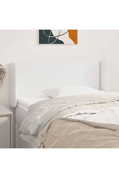Concept Tăblie de pat cu aripioare alb 103x16x78/88 cm piele ecologică