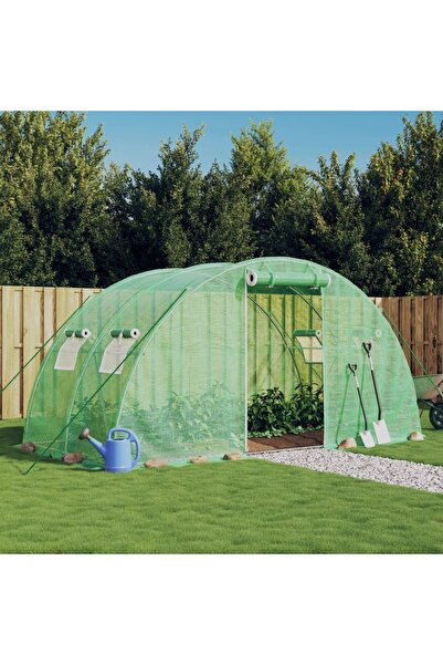 Concept Seră cu cadru din oțel, verde, 8 m², 4x2x2 m