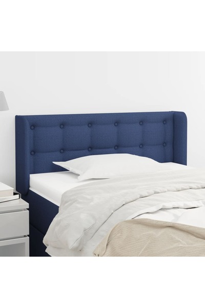 Concept Tăblie de pat cu aripioare albastru 83x16x78/88 cm textil
