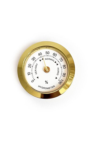 OEM Analog Higrometre Nem Ölçer Humidor Puro Kutusu İçin Metal Çerçeve Sarı-B...