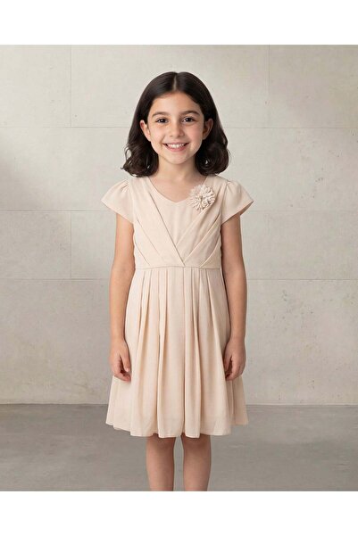REDTAG Girls Gold Satin Dress
