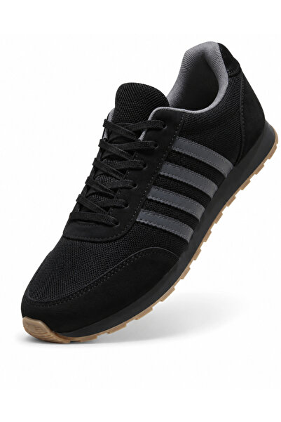 WEBORN Men's Black Smoked Striped Casual Comfortable Soft Sole Comfortable Sn...