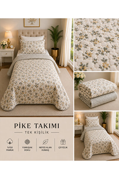 tekstilfabic Bedspread Single Pike & Blanket & Thin Quilt