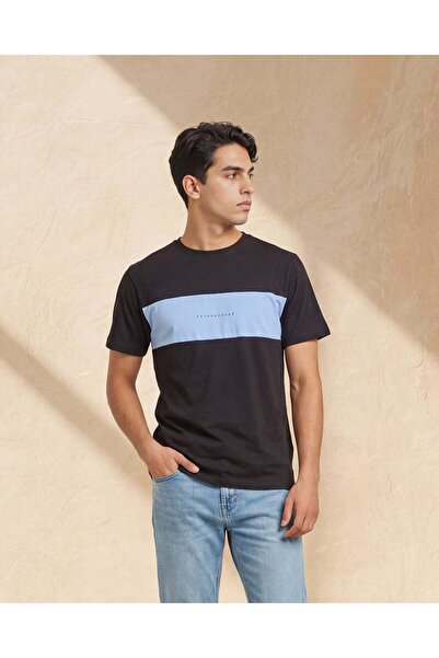 REDTAG تي شيرت رجالي أسود مطبوع