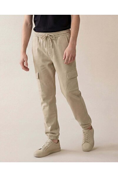REDTAG Senior Boys Olive Knit Denim Cargo Joggers