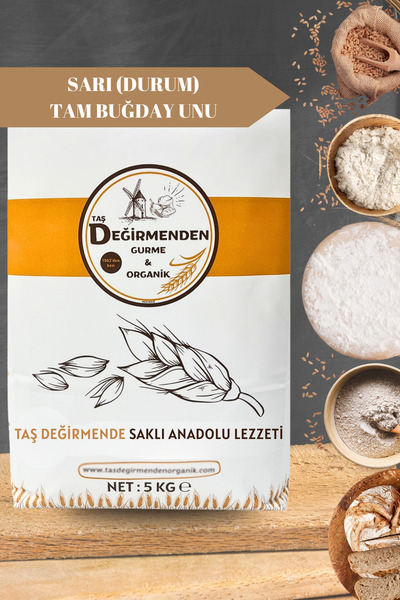 Taş Değirmenden Organik Sarı (Durum) Tam Buğday Unu - 5 Kilo