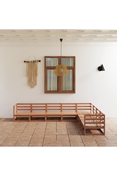 Concept Set mobilier de grădină, 8 piese, maro miere, lemn masiv de pin