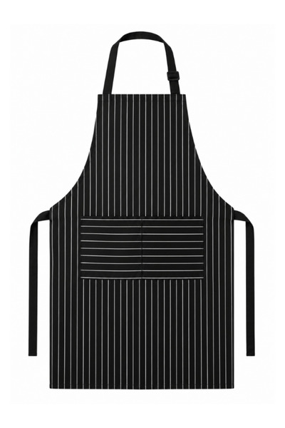 OEM Premium textile kitchen apron with Striped, Black and white - 60 x 80 cm