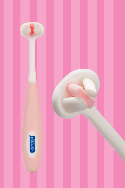 BABYTON Toothhugger 3 Yönlü Çocuk Diş Fırçası Pinky
