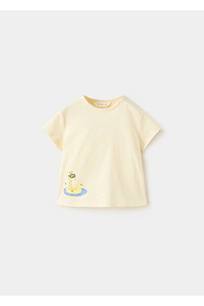 MANGO Baby Kayık desenli pamuklu tişört