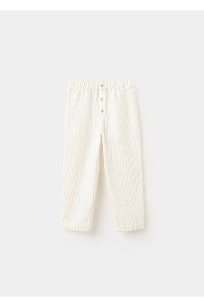 MANGO Baby Pamuklu çizgili pantolon