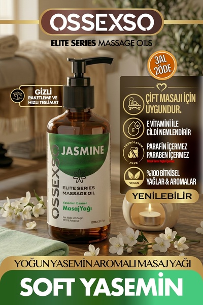 OSSEXSO Yenilebilir Doğal Yaseminli Etkili Aromaterapi Masaj Yağı 150ml Gizli...