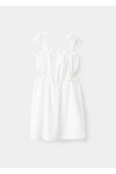 MANGO Kids Cut out detaylı pamuklu elbise