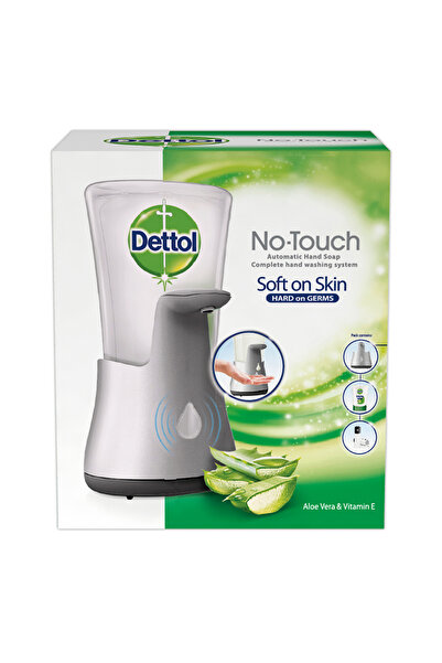 Dettol Set dozator de săpun lichid fără atingere cu reumplere de 250 ml