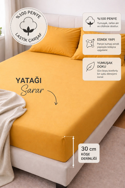 venüshome Lastikli Tek Kişilik Penye Çarşaf 100x200