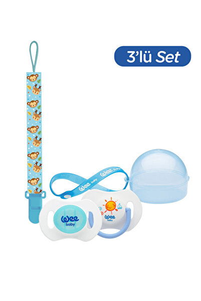 Wee Baby 2'li Gece Gündüz Emzik (Kutu ve Band Seti) 6-18 Ay Mavi