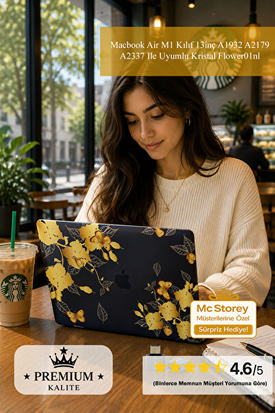 Mcstorey Macbook Air M1 Kılıf 13inç A1932 A2179 A2337 Ile Uyumlu Kristal Flow...