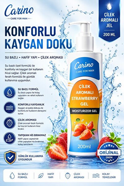 Carino E Bella Carino Care For Man Çilek Aromalı Jel 200 ML – Su Bazlı Jel
