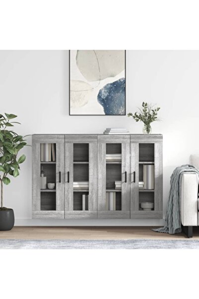 Concept Dulapuri montate pe perete, 2 buc, gri Sonoma, lemn prelucrat